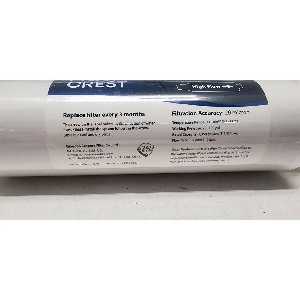 AQUA CREST‎ RV Inline Water Filter,for RVs , Drinking & Washing Filter 1350 Gal